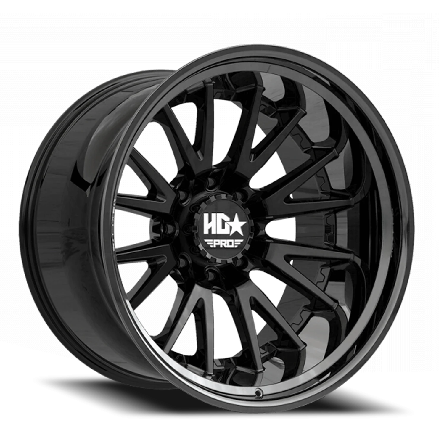LHDPRO2 22X10 8X165 -0 122.1 Gloss Black Lip Matte Black Face