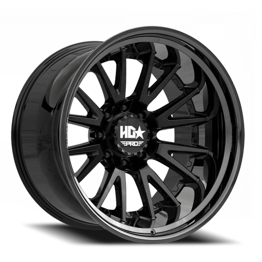 LHDPRO2 22X10 8X165 -0 122.1 Gloss Black Lip Matte Black Face