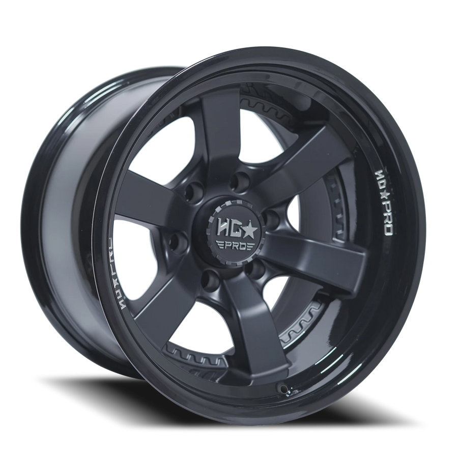 LHDPRO7 17X11 5X127 -33 78.1 Gloss Black Lip Matte Black Face