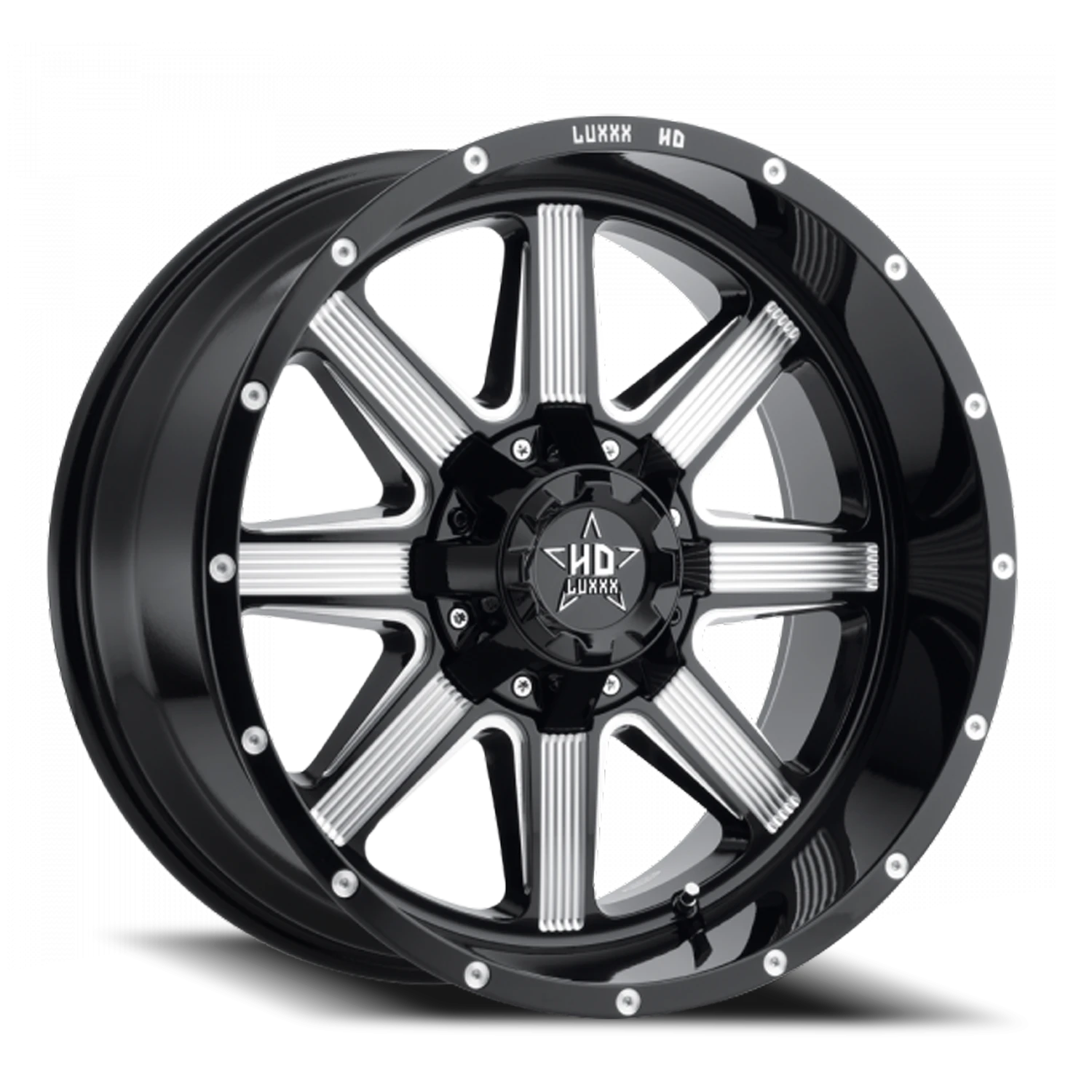 LHD10 20X10 8X170 -18 125 Gloss Black Milled