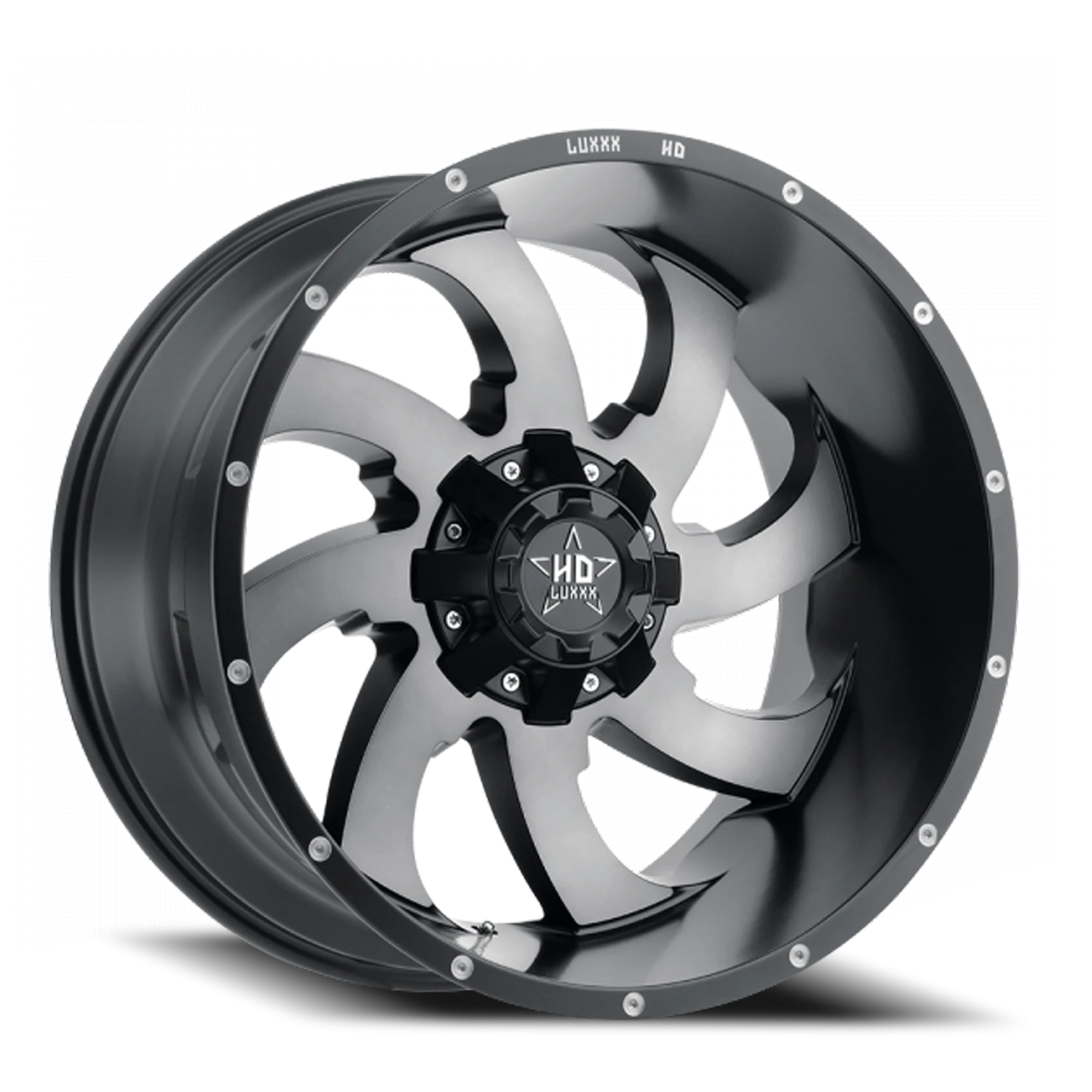 LHD12 24X14 8X170 -76 125 Satin Black Gray Face