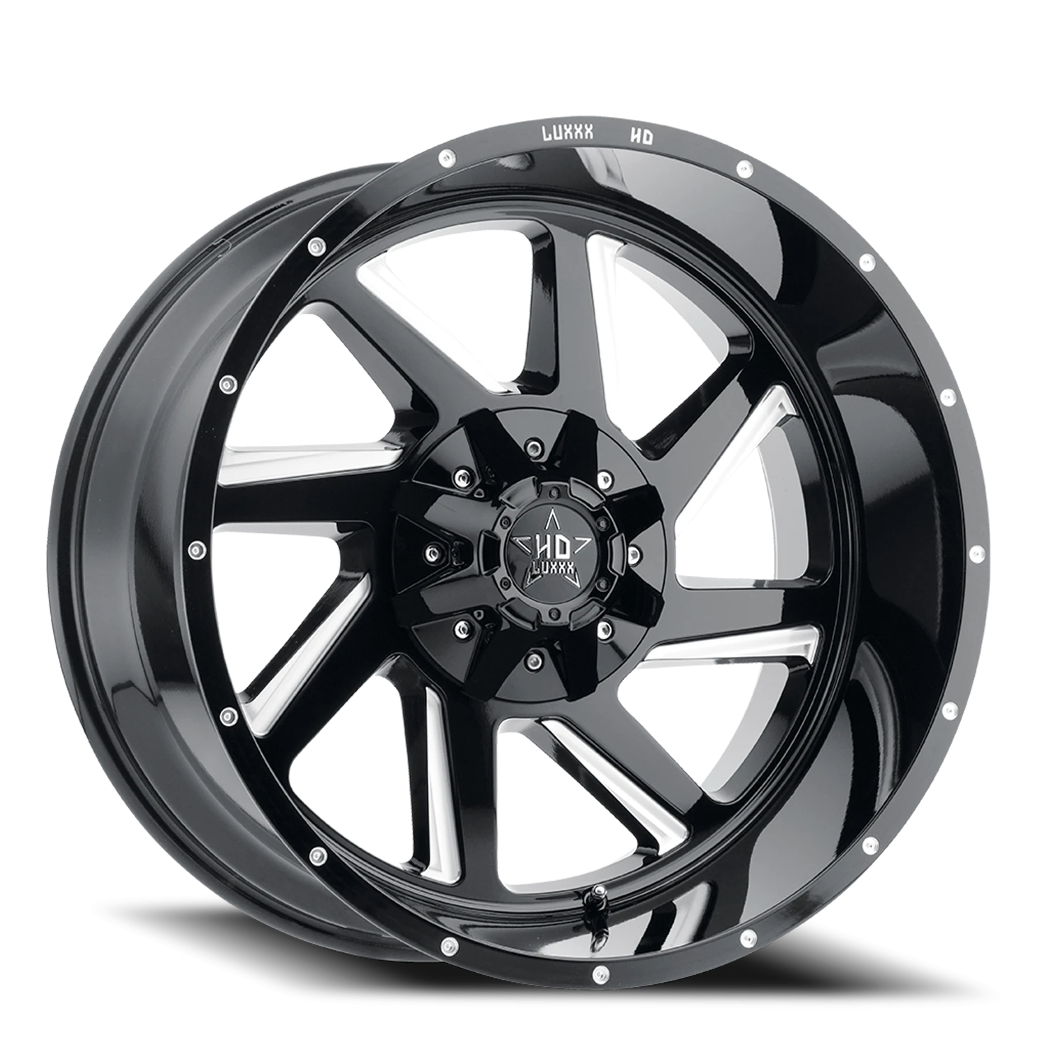LHD14 22X12 8X170 -44 125 Gloss Black Milled