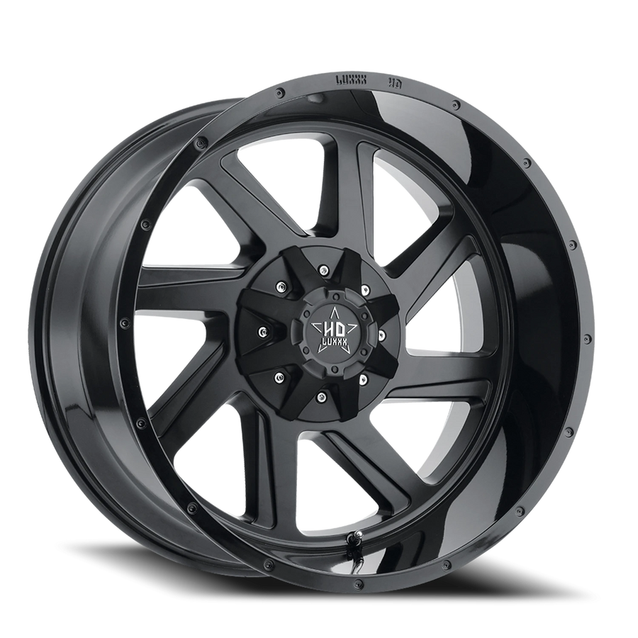 LHD14 20X10 8X165 -18 125 Gloss Black Matte Black Face