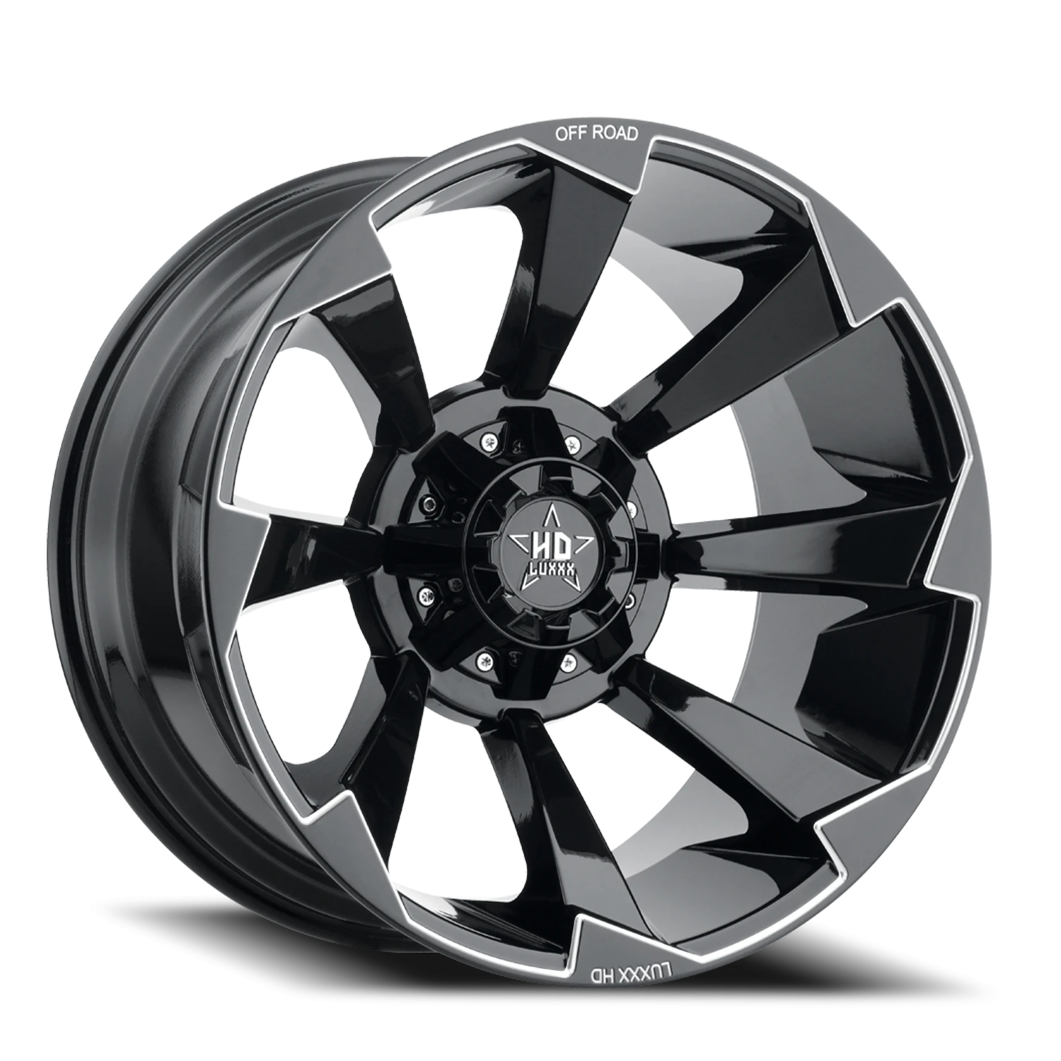 LHD16 22X10 8X180 -18 125 Gloss Black Milled