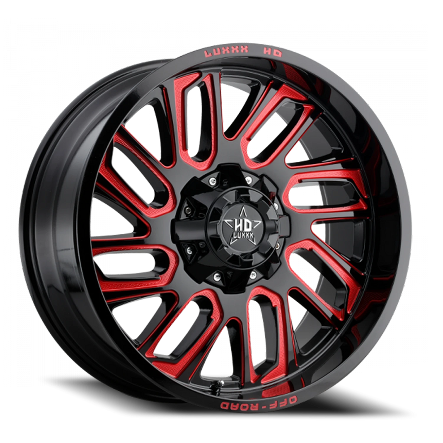 LHD18 24X12 6135/139.7 -49 106.1 Gloss Black Red Milling