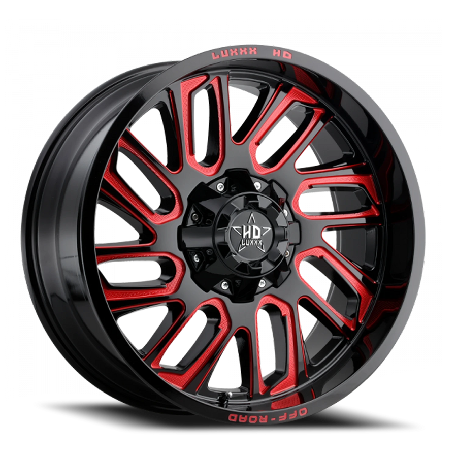 LHD18 20X10 8165/170 -18 125 Gloss Black Red Milling
