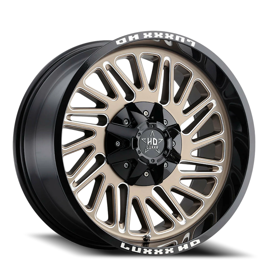 LHD19 20X10 5127/139.7 -18 78.1 Gloss Black Lip Satin Bronze Face Milled Edges