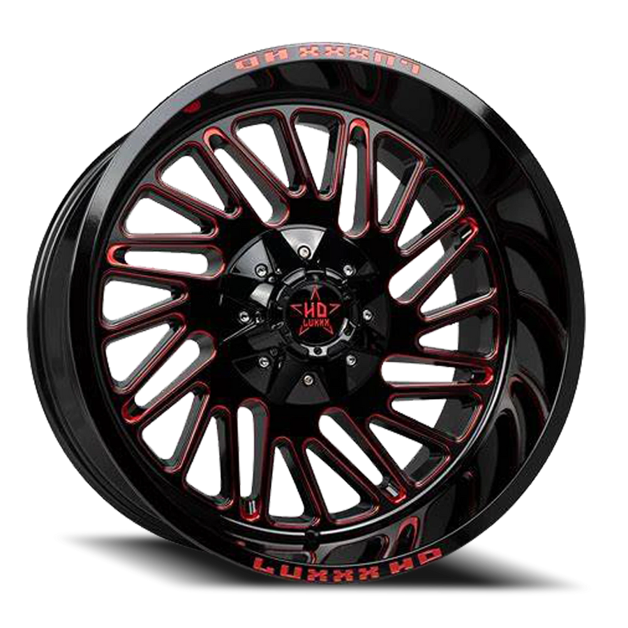 LHD19 20X12 6135/139.7 -44 106.1 Gloss Black Red Milling