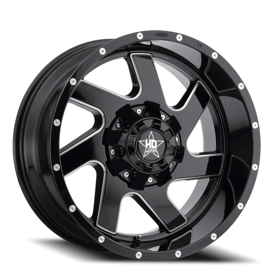 LHD1 20X12 8X180 -44 125 Gloss Black Milled