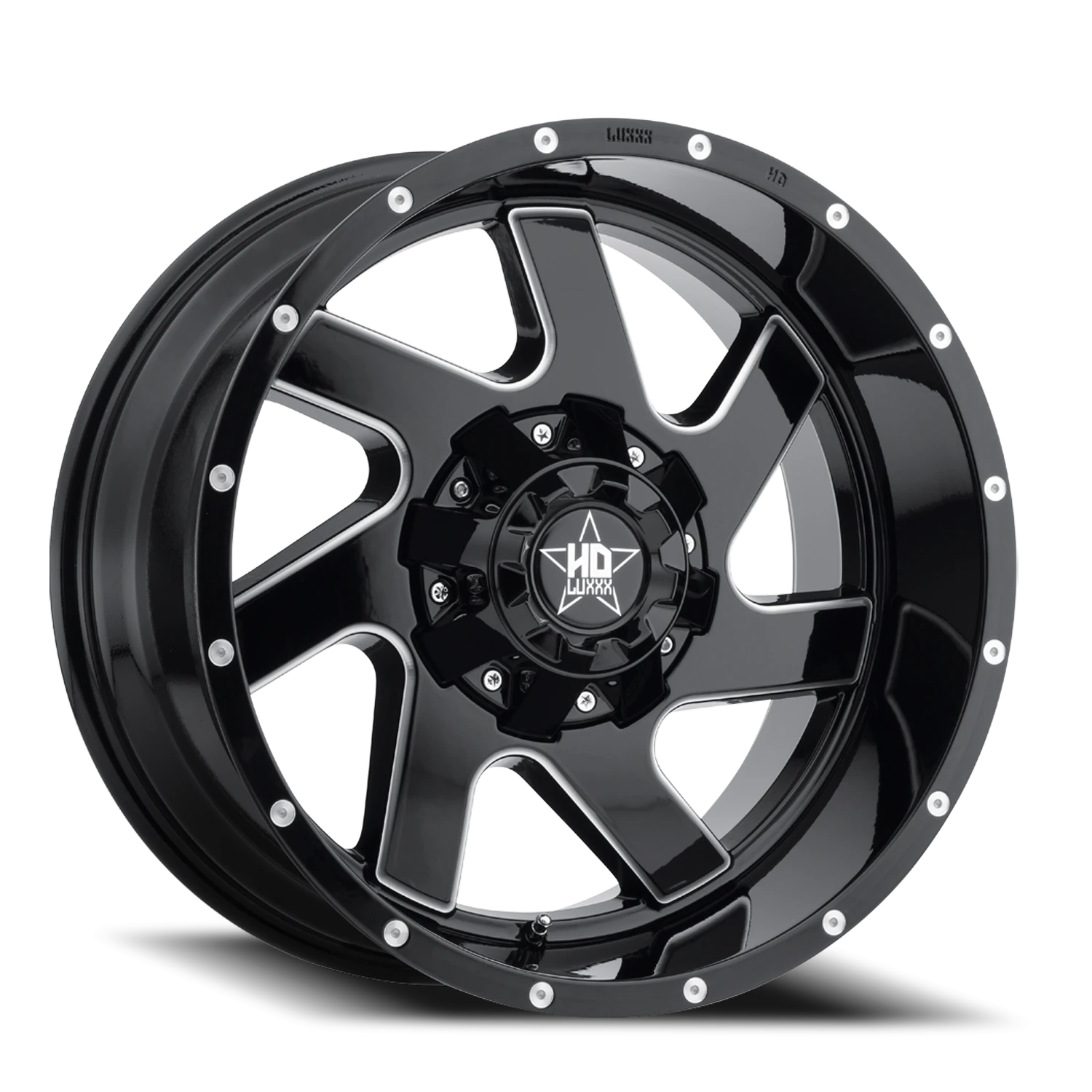 LHD1 20X10 8X180 -18 125 Gloss Black Milled