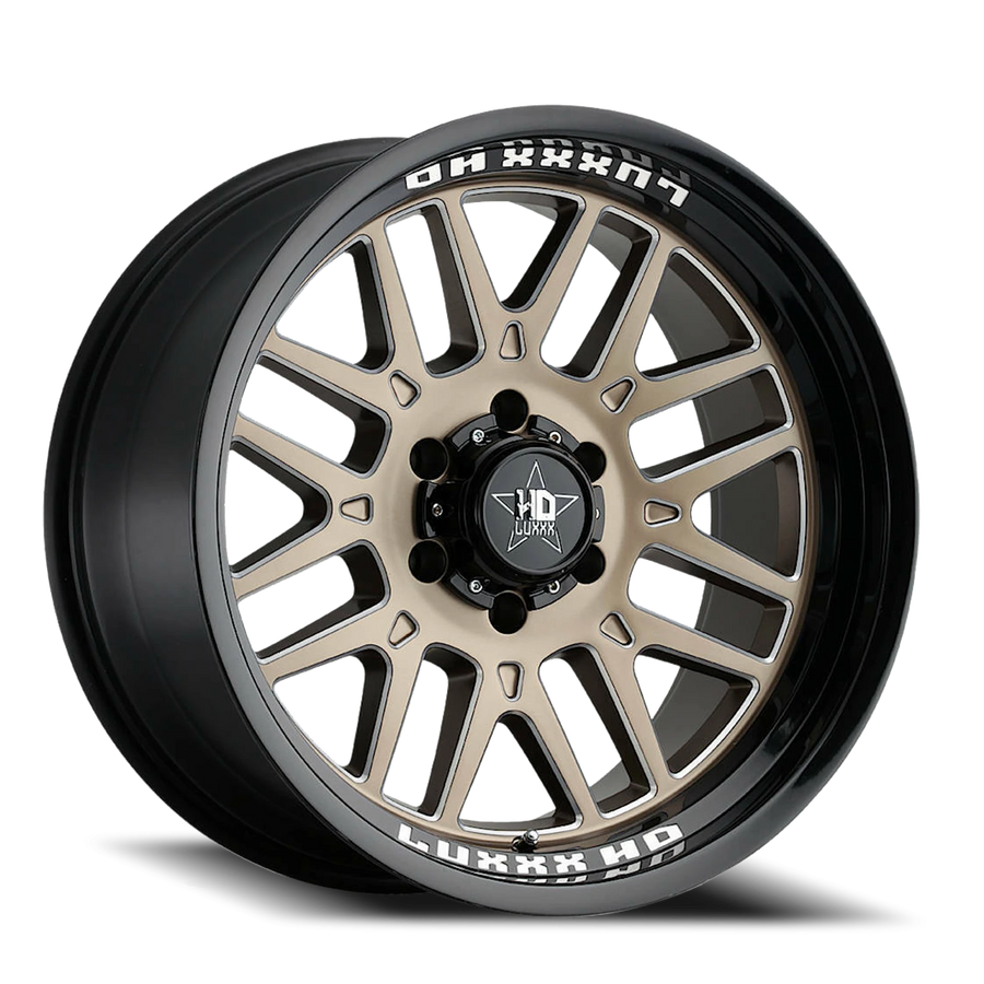 LHD20 20X10 8X180 -18 125/124.3 Gloss Black Lip Satin Bronze Face Milled