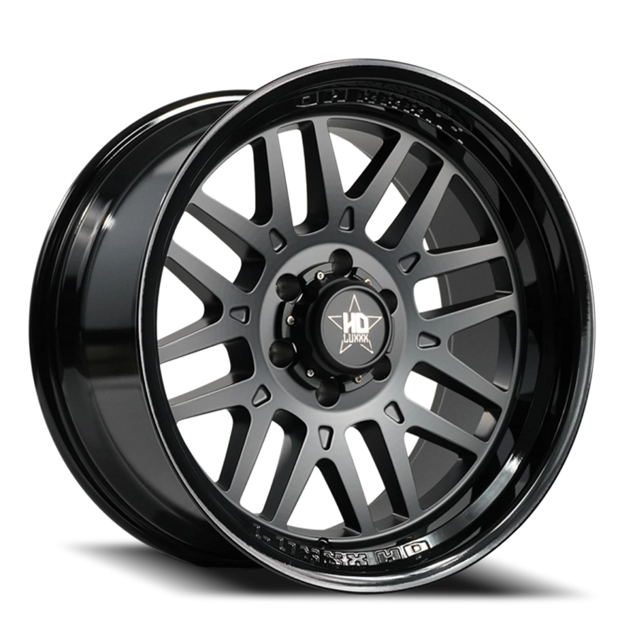 LHD20 20X10 6X139.7 -18 106.1 Gloss Black Lip Matte Black Face