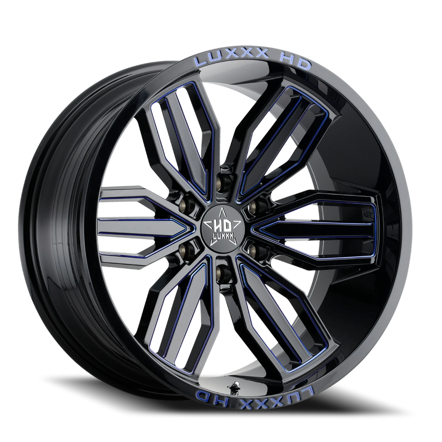 LHD21 20X10 6X139.7 -18 106.1 Gloss Black Blue Milling
