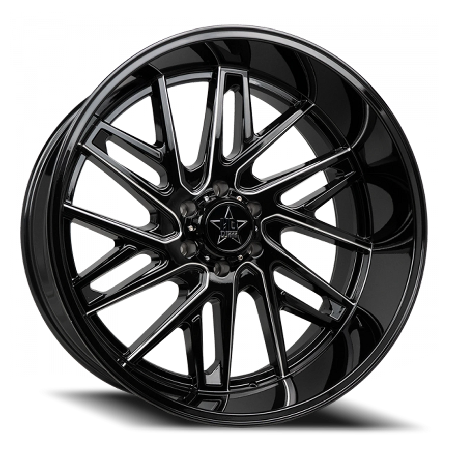 LHD29 24X12 8X165 -44 122.1 Gloss Black Milled