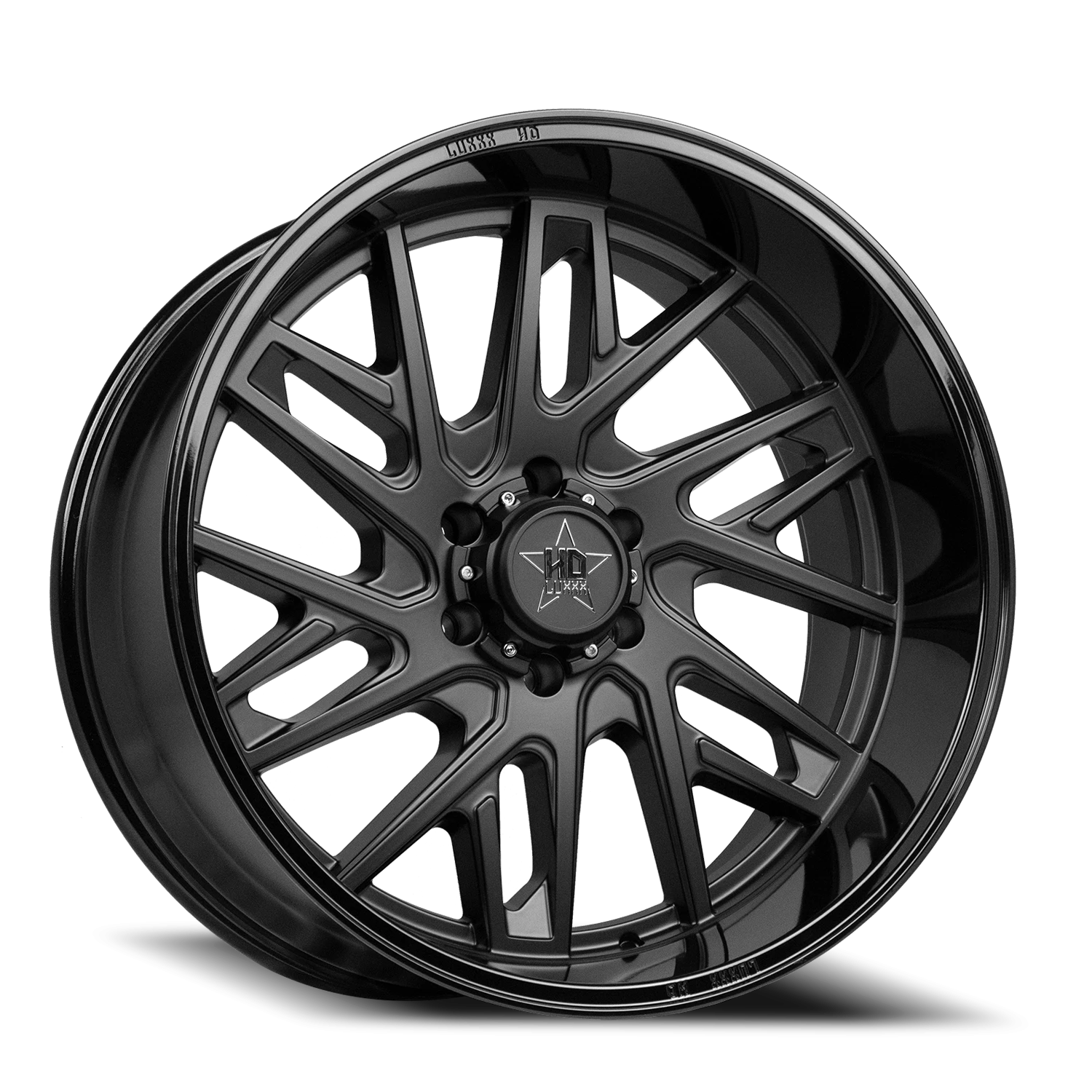 LHD29 22X11 8X165 -33 122.1 Gloss Black Lip Satin Black Face