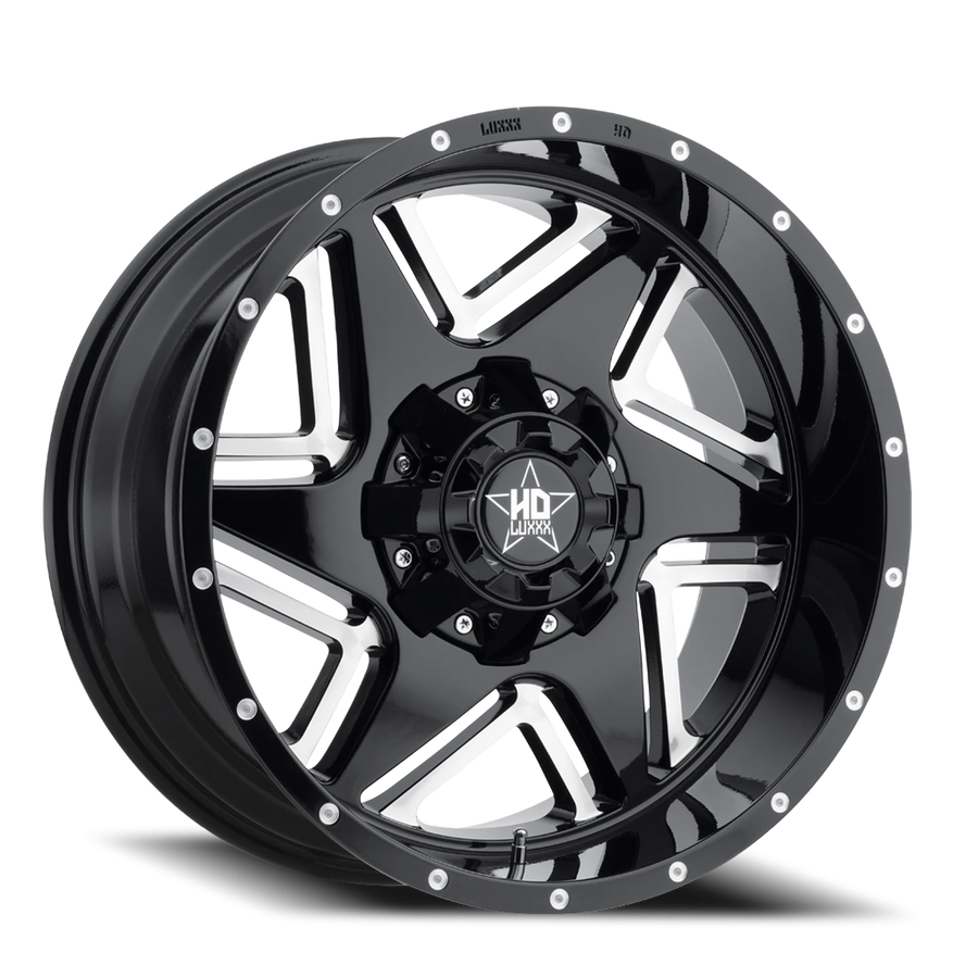 LHD2 20X10 8X165 -18 122.1 Gloss Black Milled