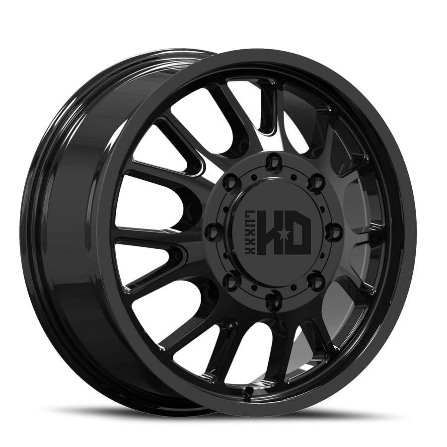 DUALLY HD37 17x6.5 8X165 +129 121.3 Gloss Black(Front)