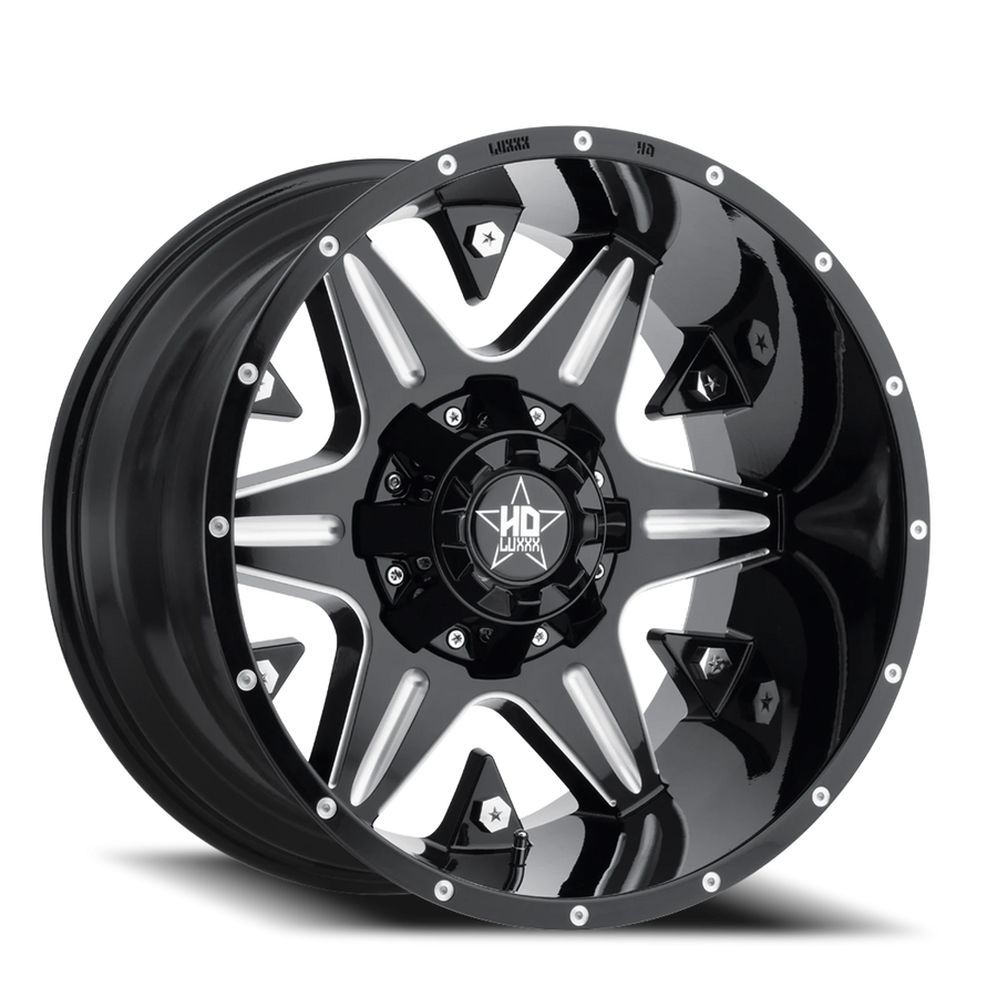 LHD3 22X14 8X180 -76 124.3 Gloss Black Milled