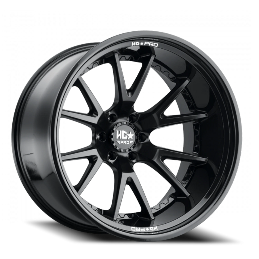 LHDPRO1  24X14 6X139.7 -76 106.1 Gloss Black Lip Matte Black Face