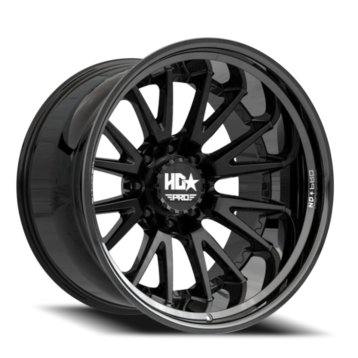 LHDPRO2  20X11 8X165 -33 122.1 Gloss Black Lip Matte Black Face