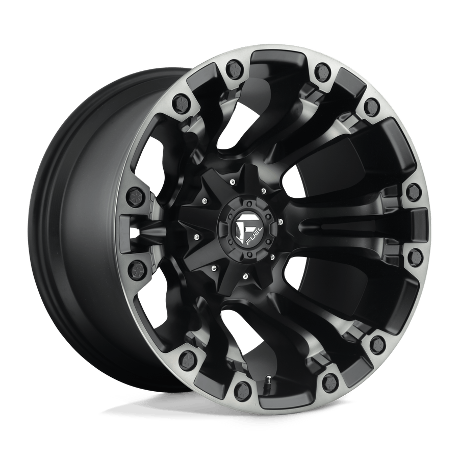 FUEL D851 18X9 8X6.5 M-BLK GRY -12MM