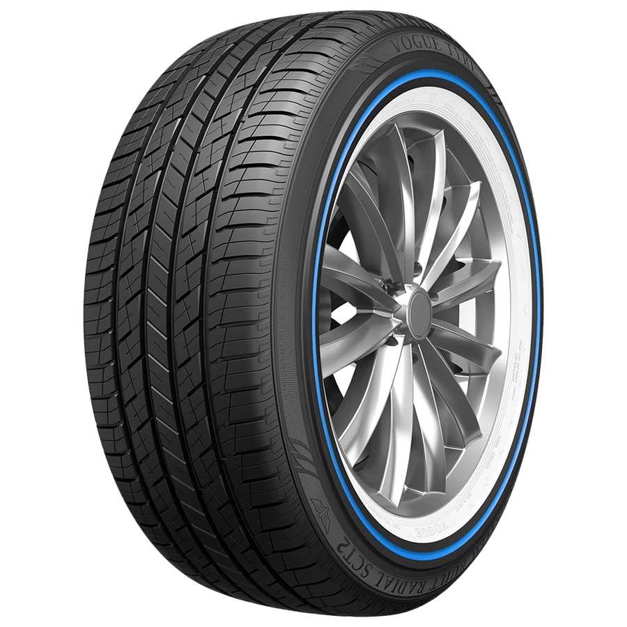 285/45R22 Vogue Tyre CUSTOM BUILT RADIAL SCT2 BLUE STRIPE BLUE/WHITE 114H XL M+S