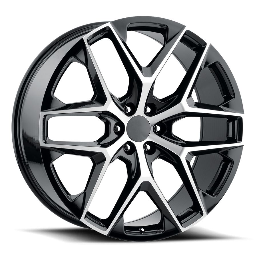 Replica G60 22X9 6X139.7 +28 78.1 Gloss Black Machined Face